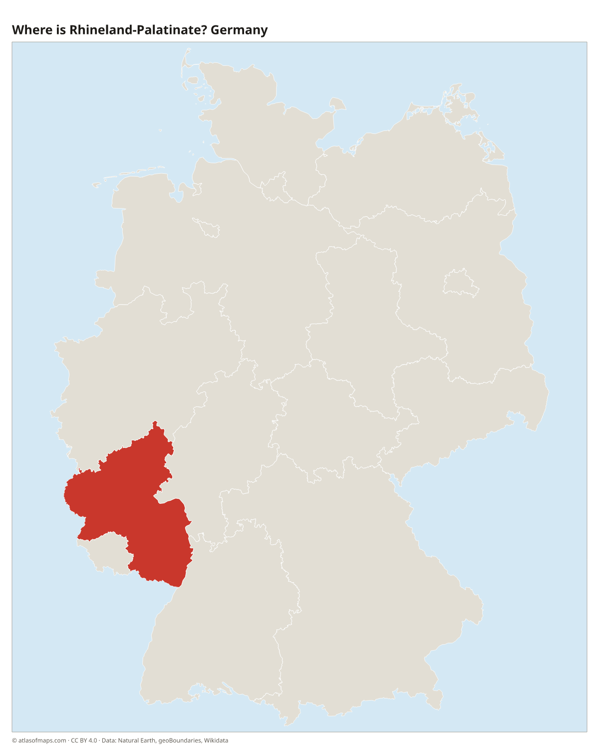 Location of Rhineland-Palatinate in Germany