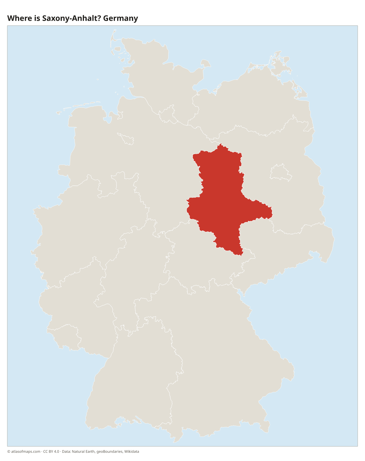 Location of Saxony-Anhalt in Germany