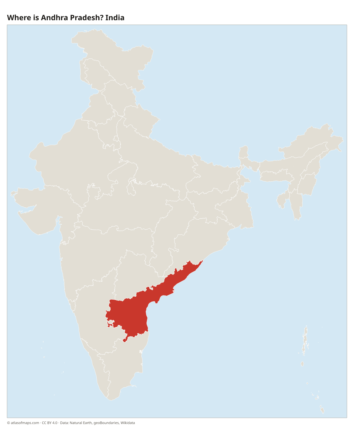 Location of Andhra Pradesh in India