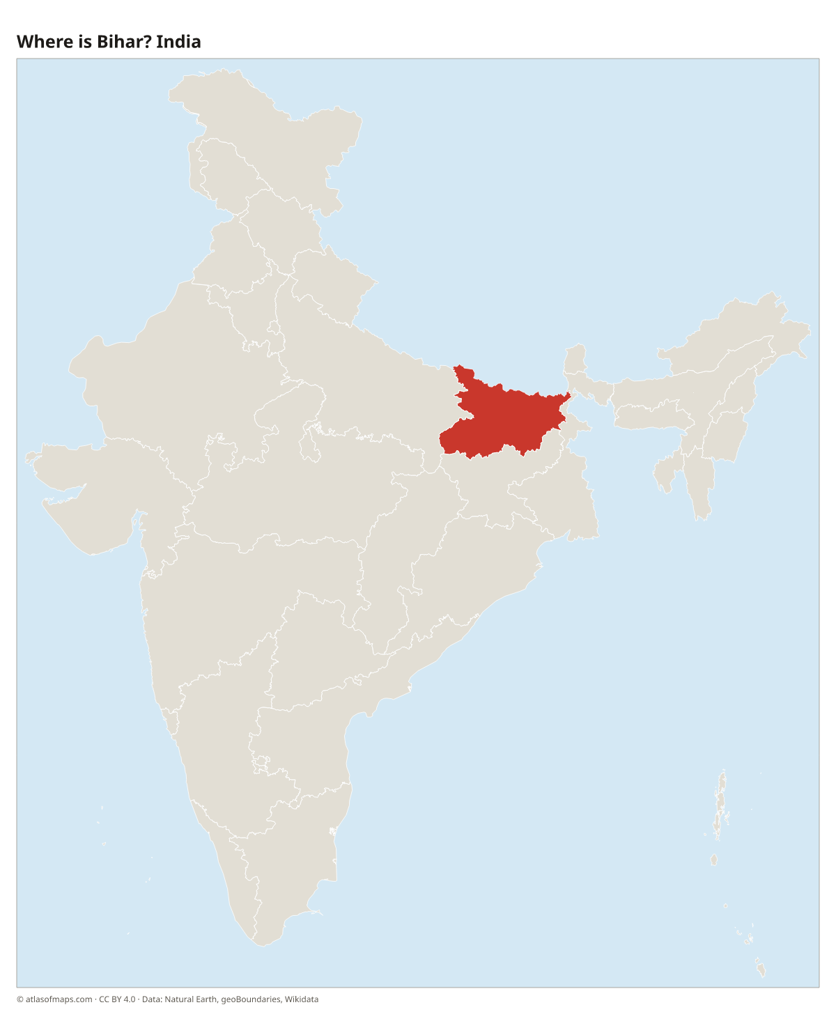 Location of Bihar in India