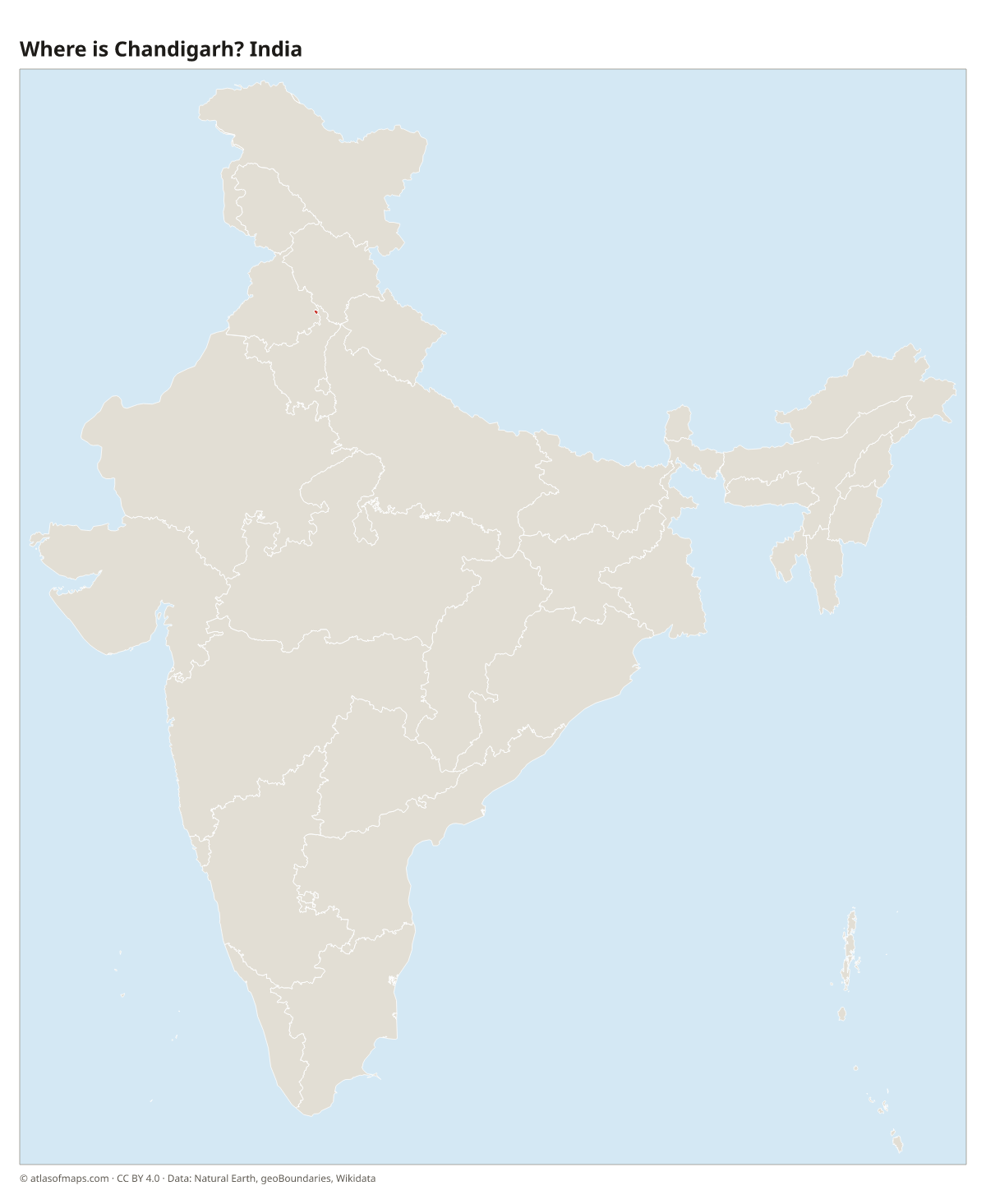 Location of Chandigarh in India
