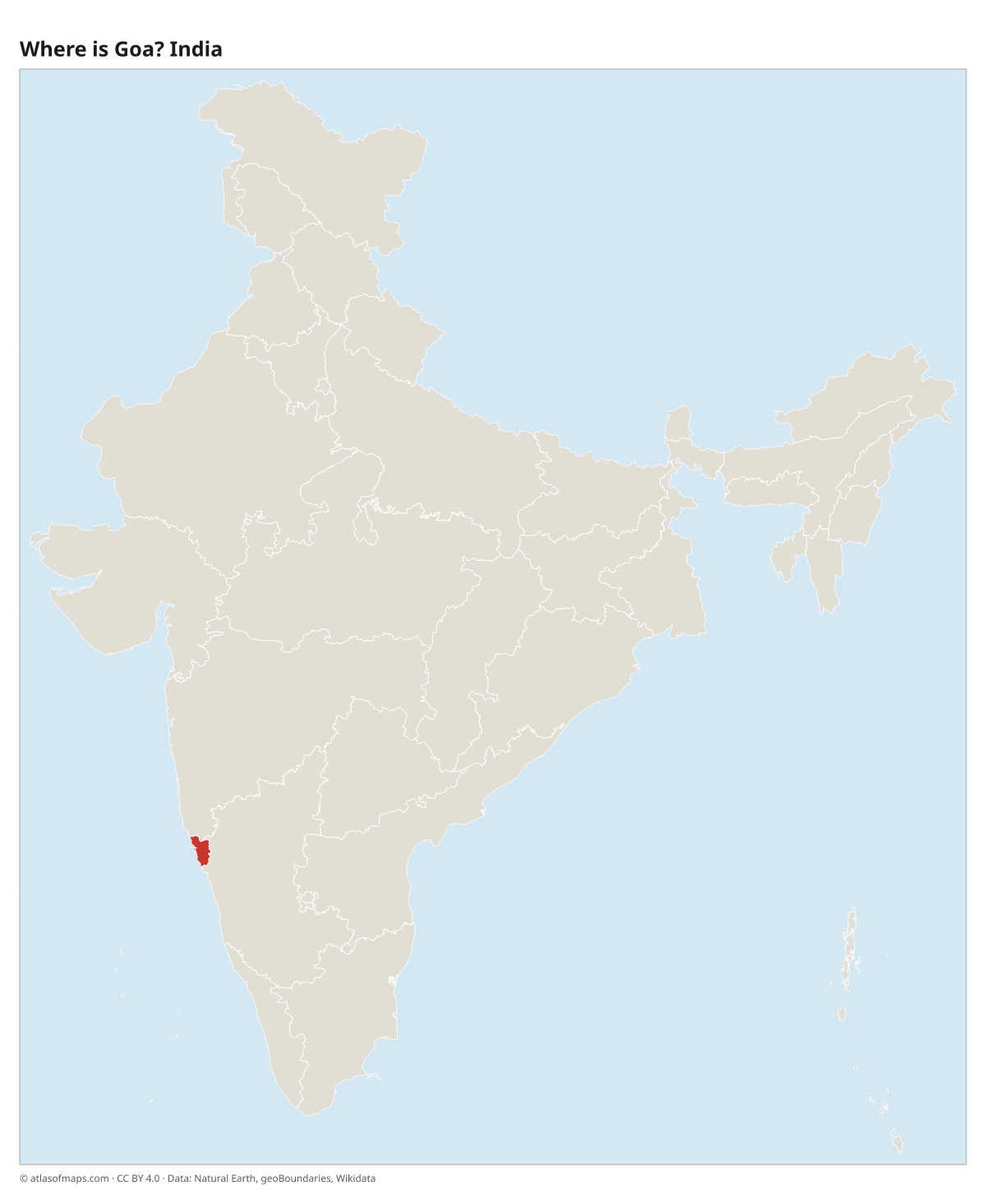 Location of Goa in India