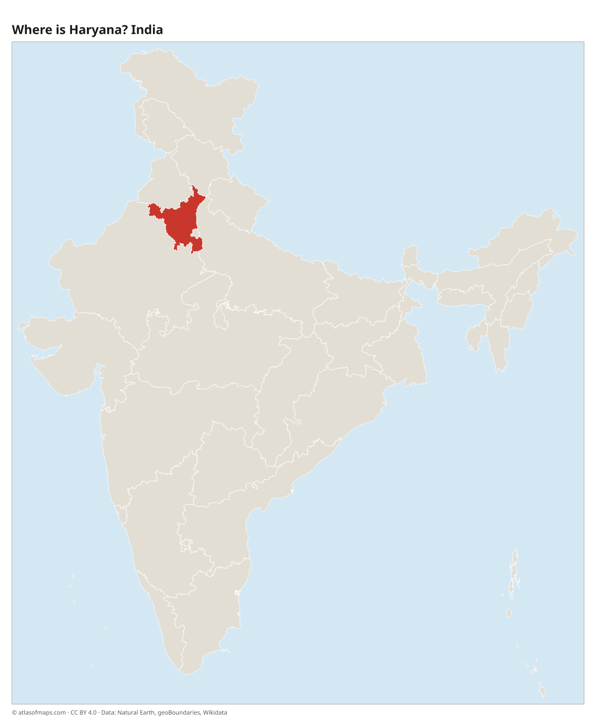 Location of Haryana in India