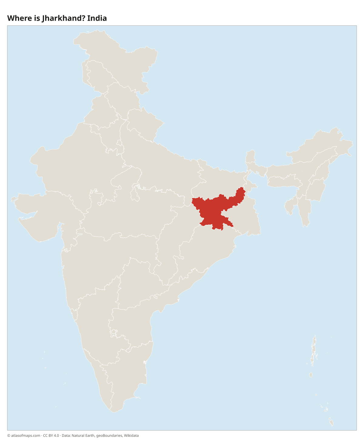 Location of Jharkhand in India