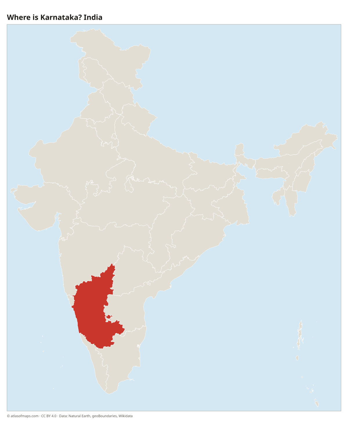 Location of Karnataka in India