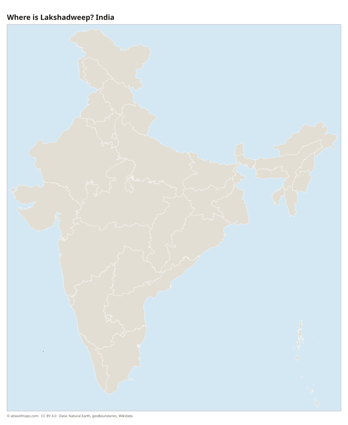 Location of Lakshadweep in India
