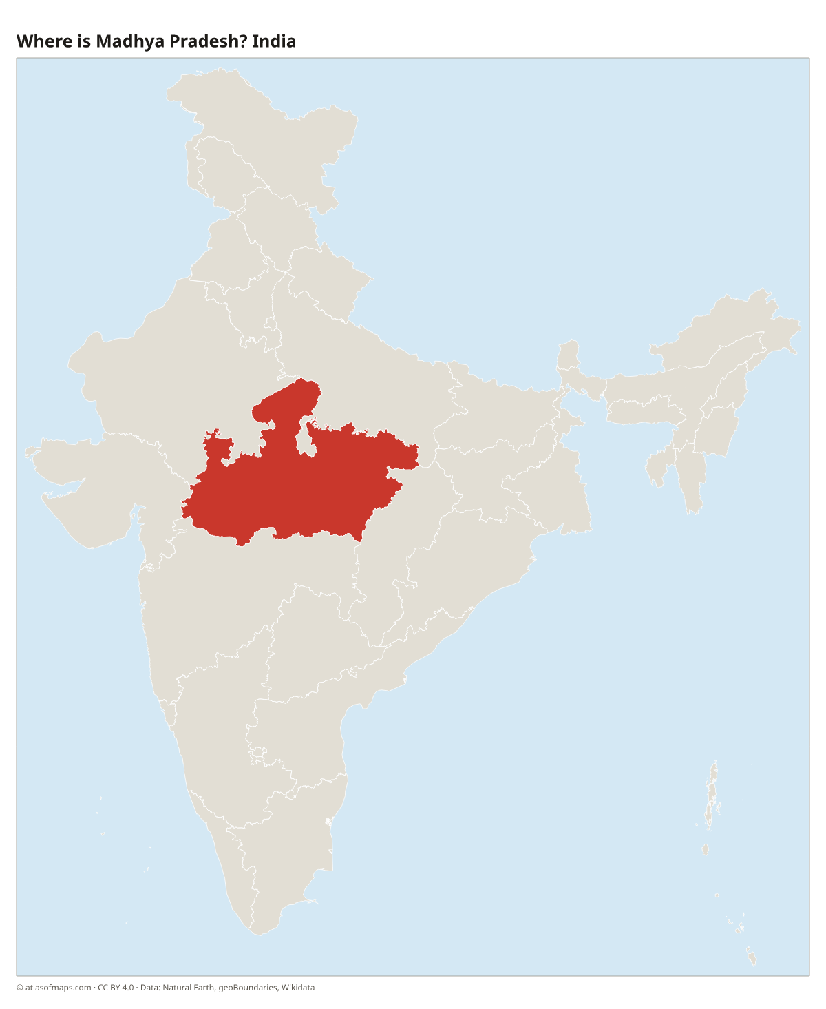 Location of Madhya Pradesh in India
