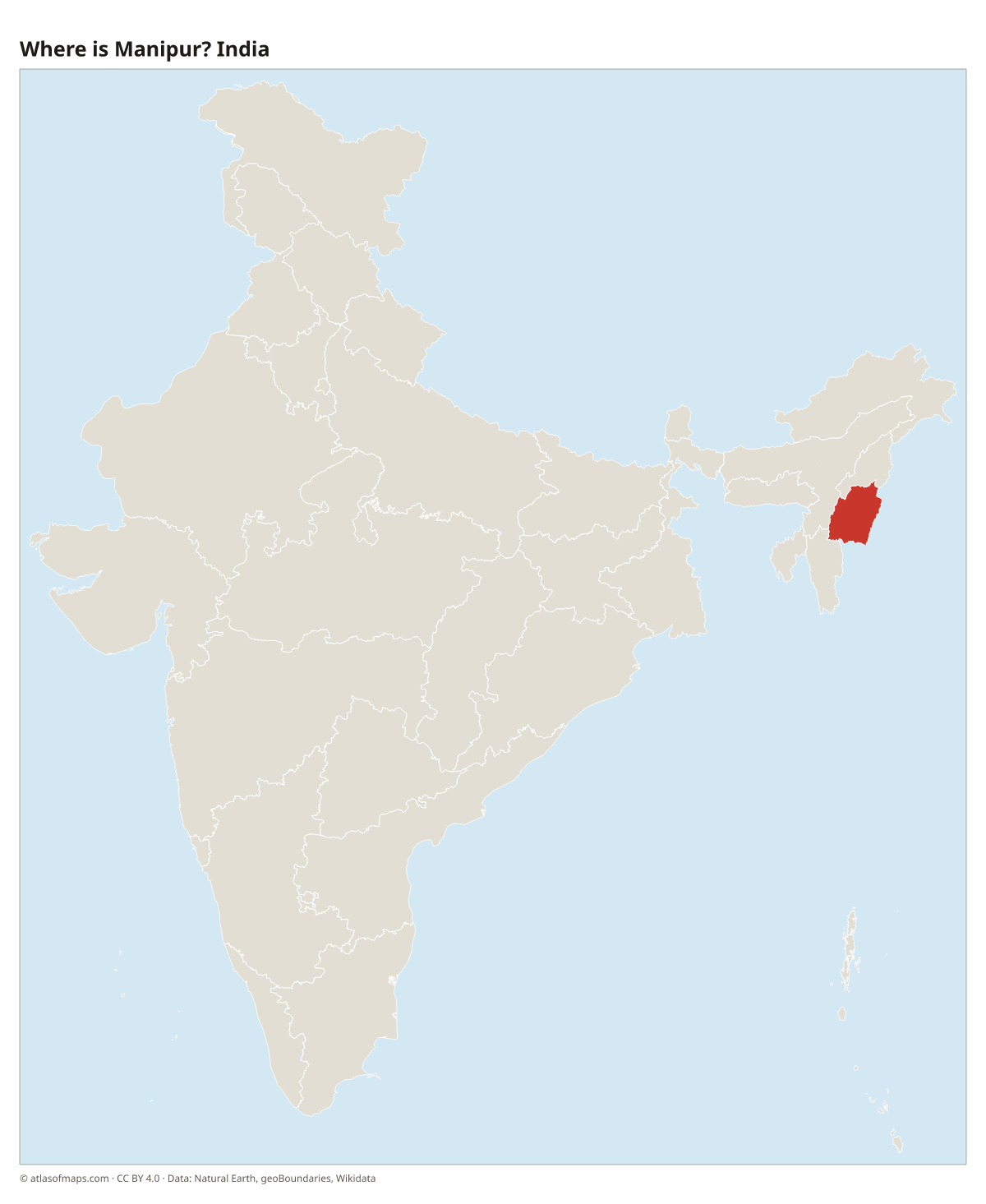 Location of Manipur in India