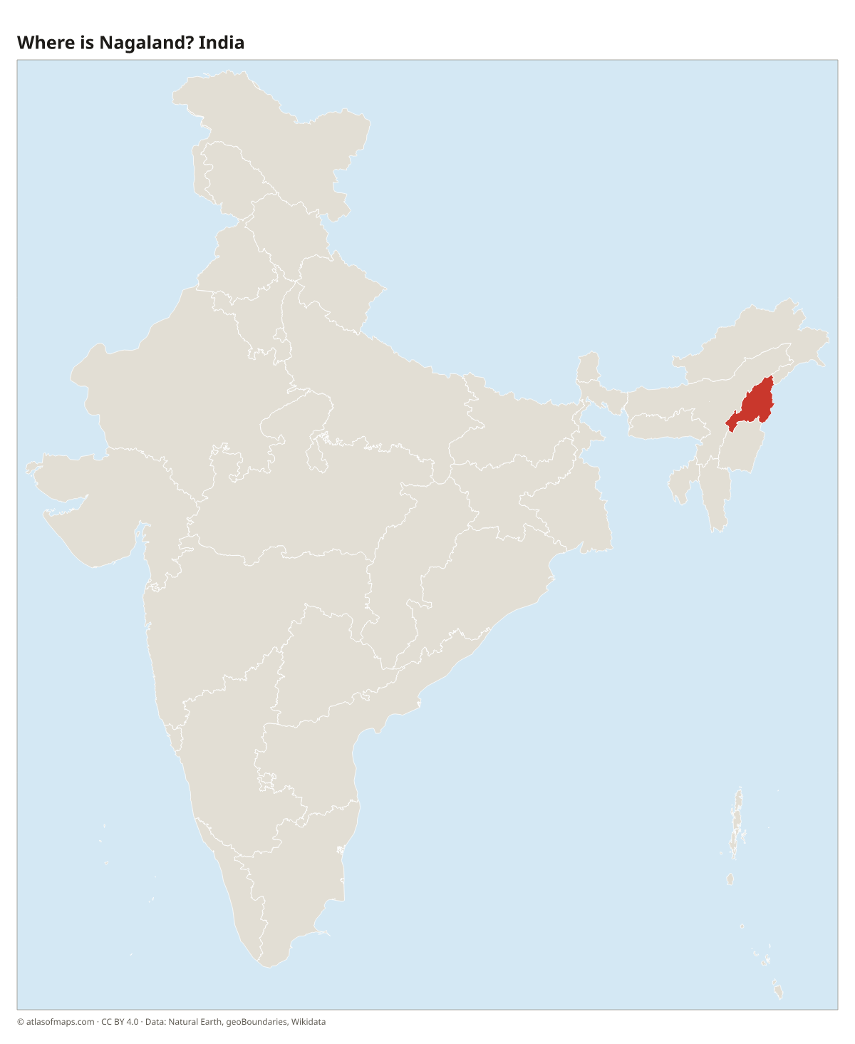 Location of Nagaland in India