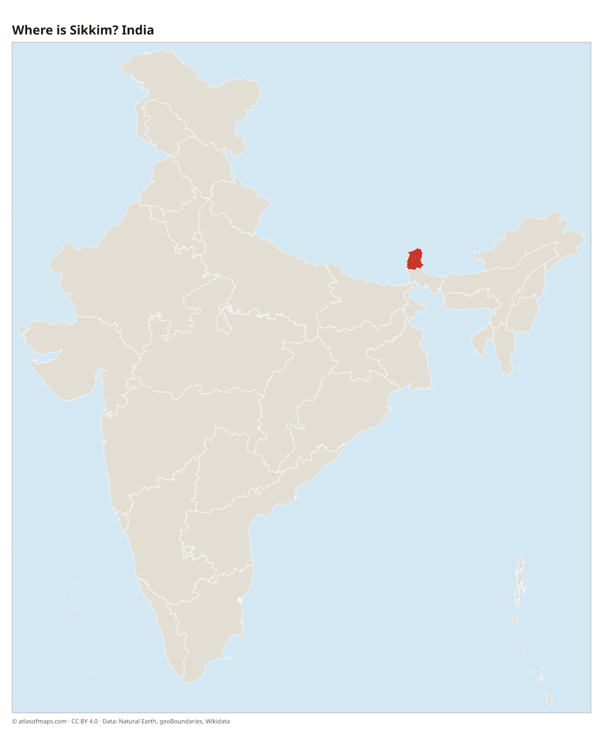 Location of Sikkim in India