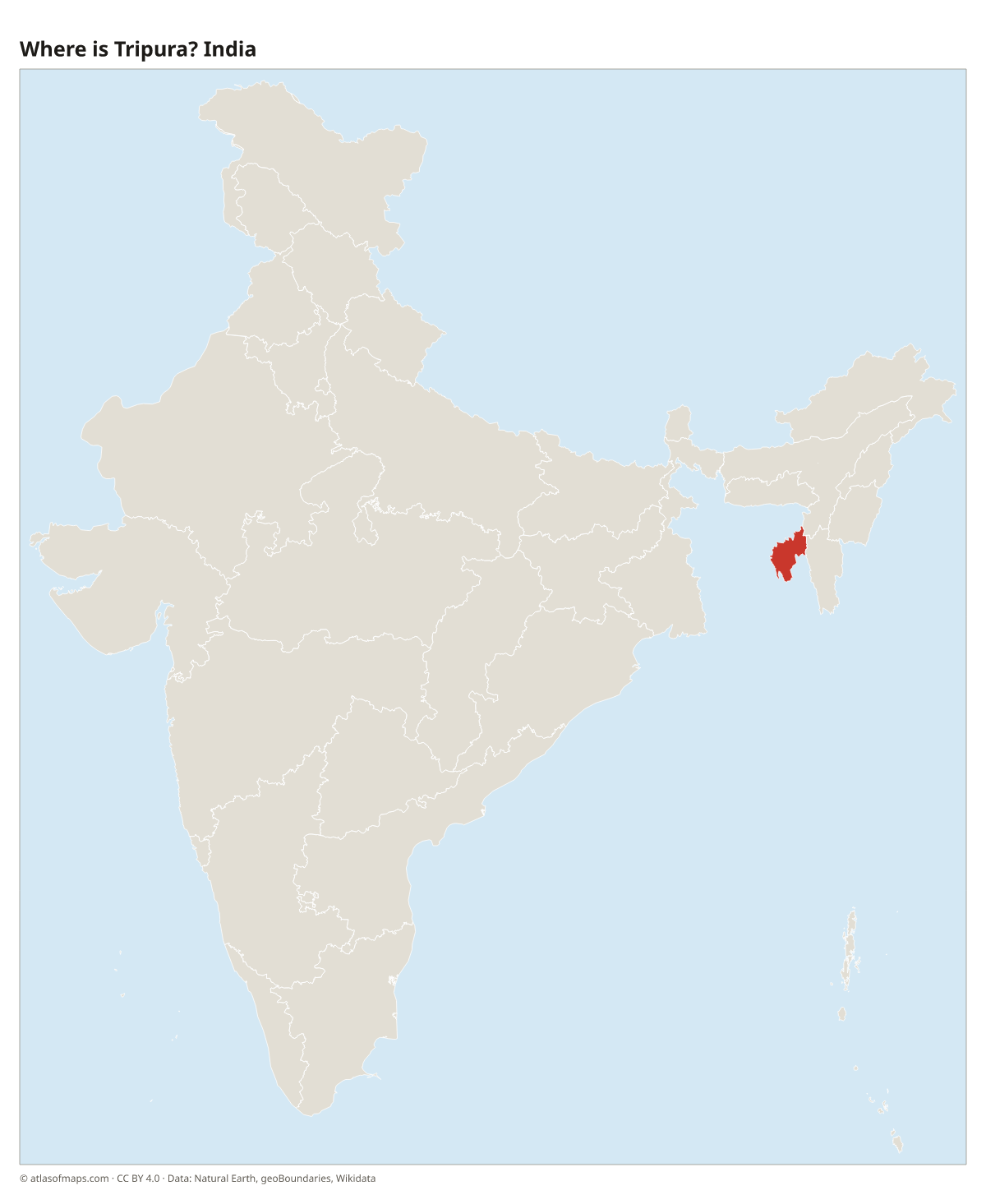 Location of Tripura in India