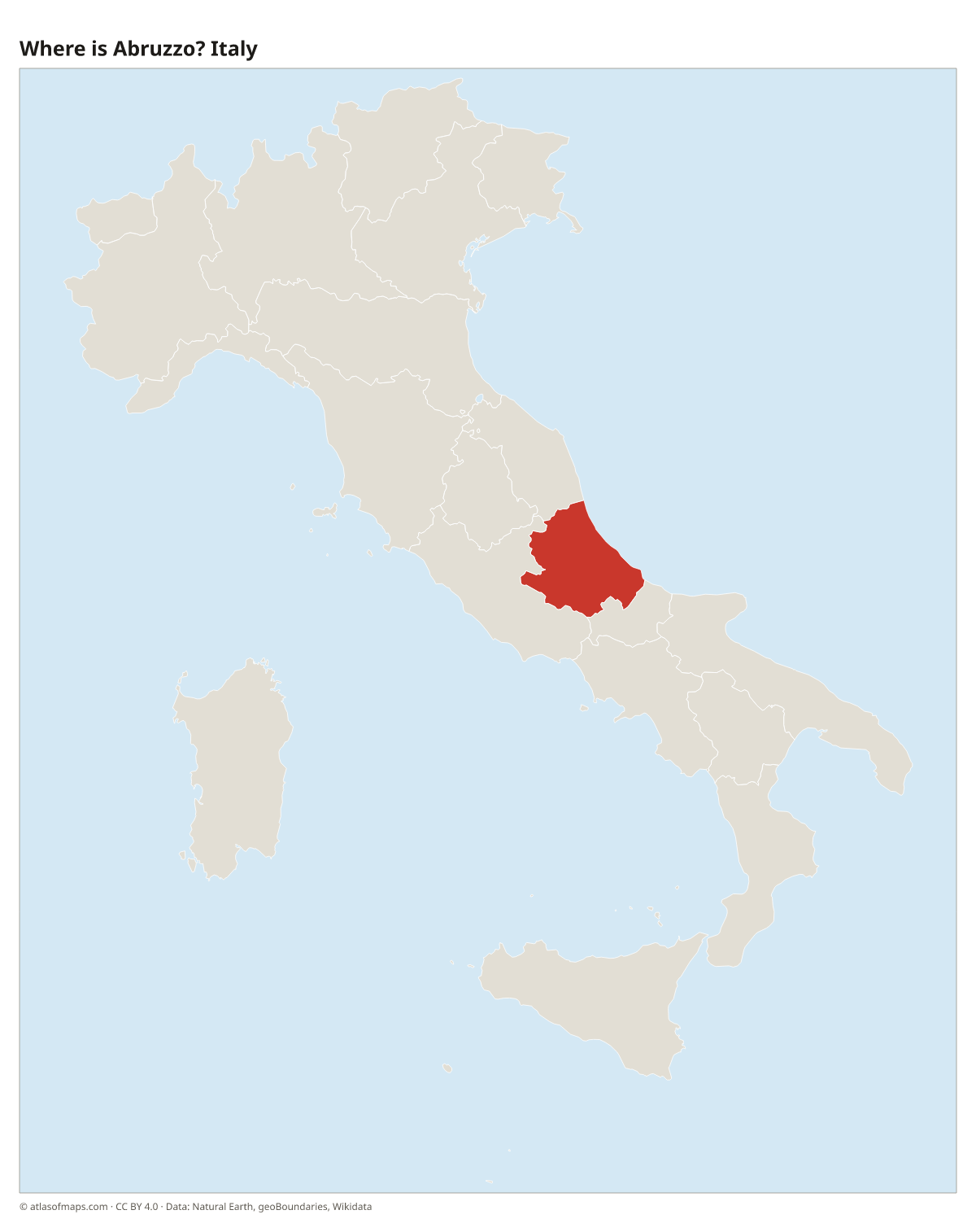 Location of Abruzzo in Italy