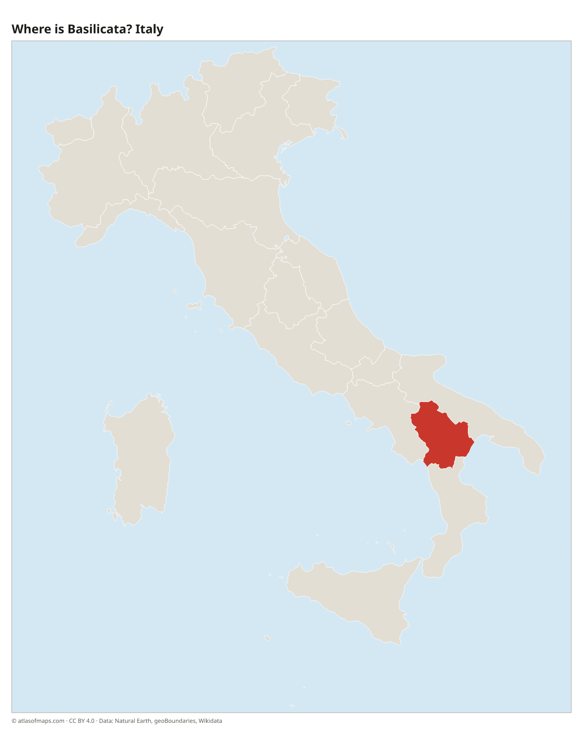 Location of Basilicata in Italy