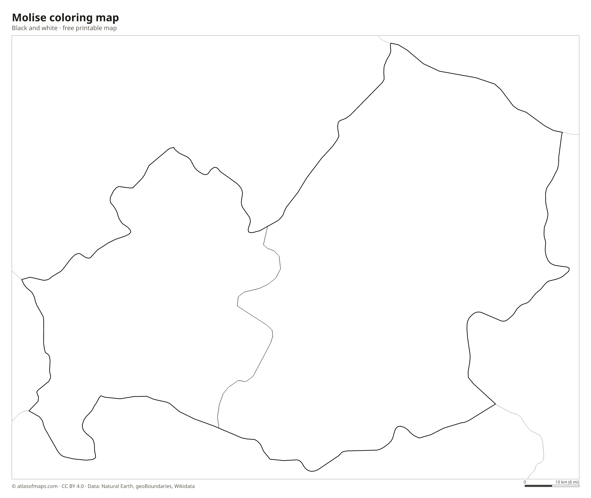 Black-and-white coloring map of Molise