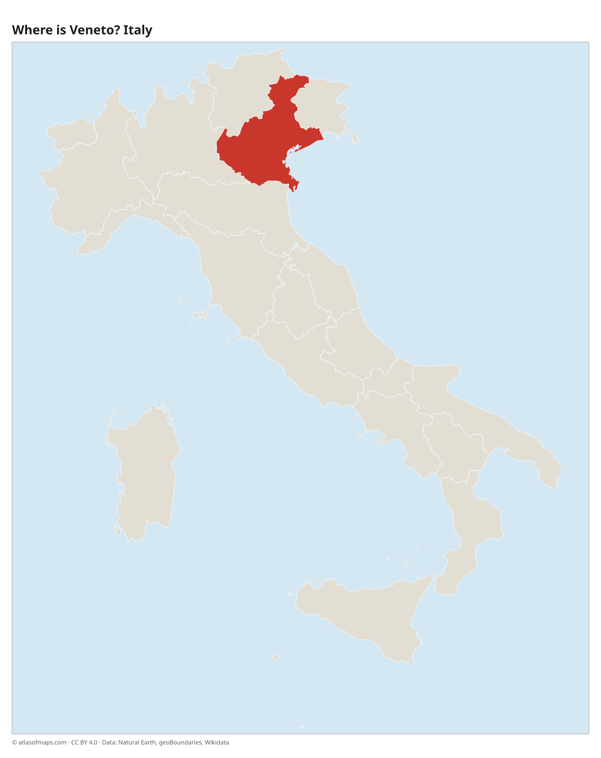 Location of Veneto in Italy