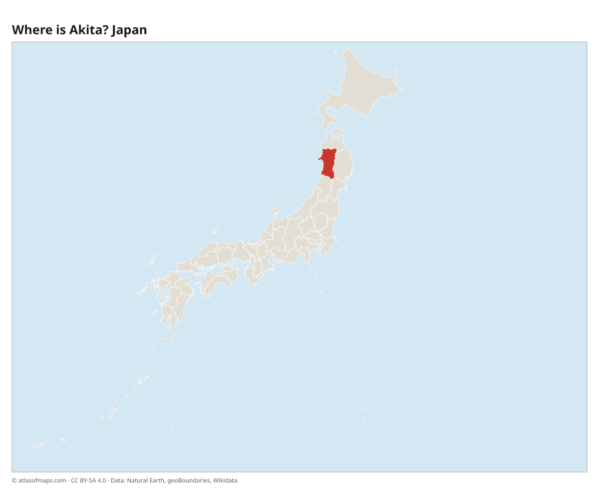 Location of Akita in Japan