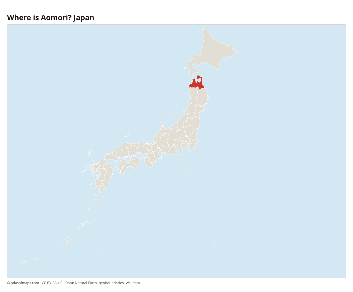 Location of Aomori in Japan