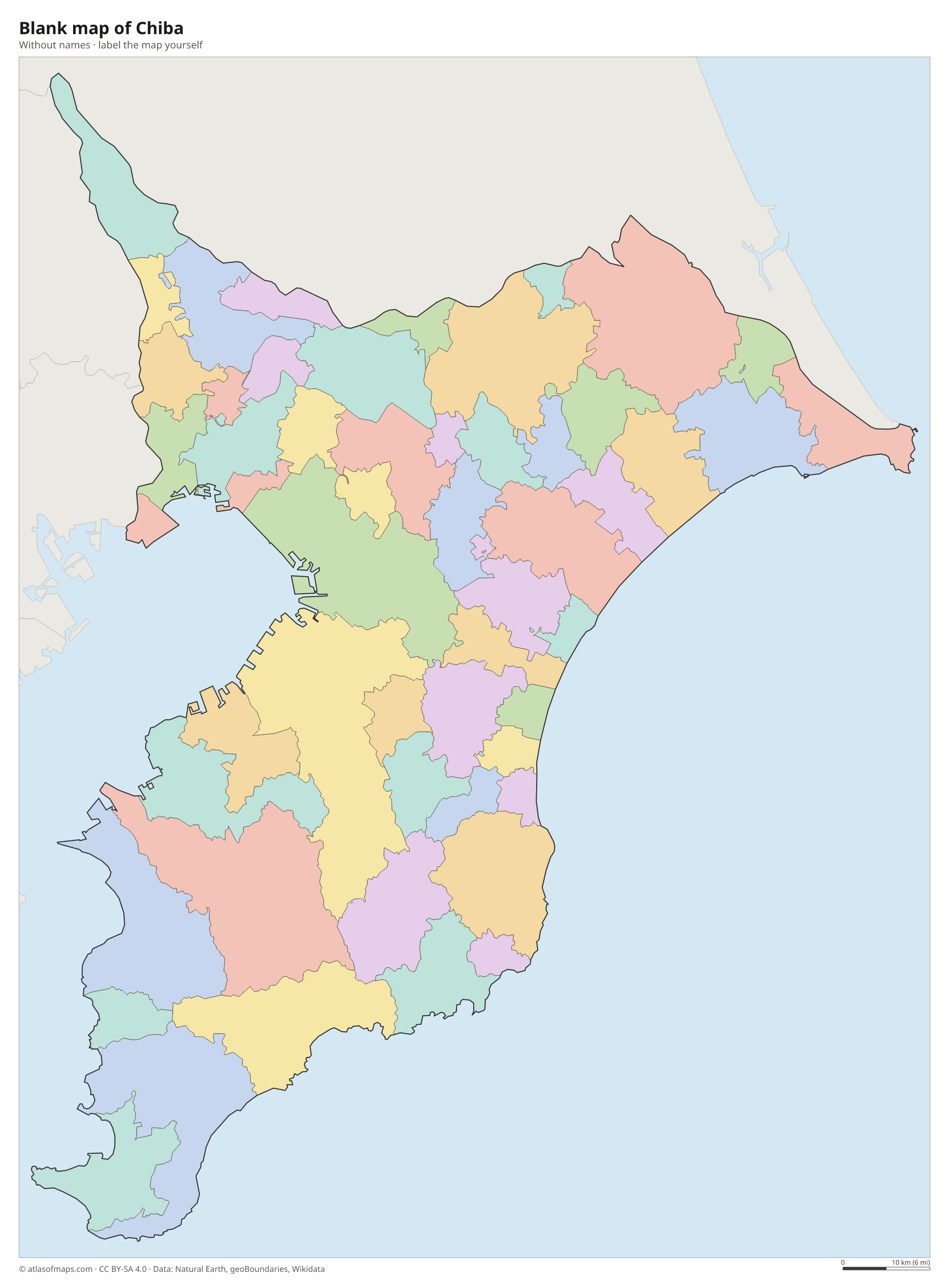 Blank map of Chiba without names
