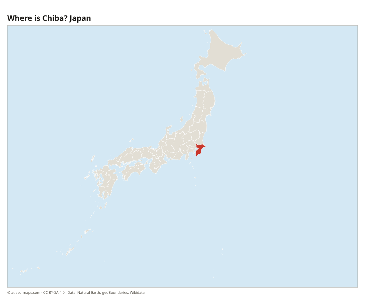 Location of Chiba in Japan