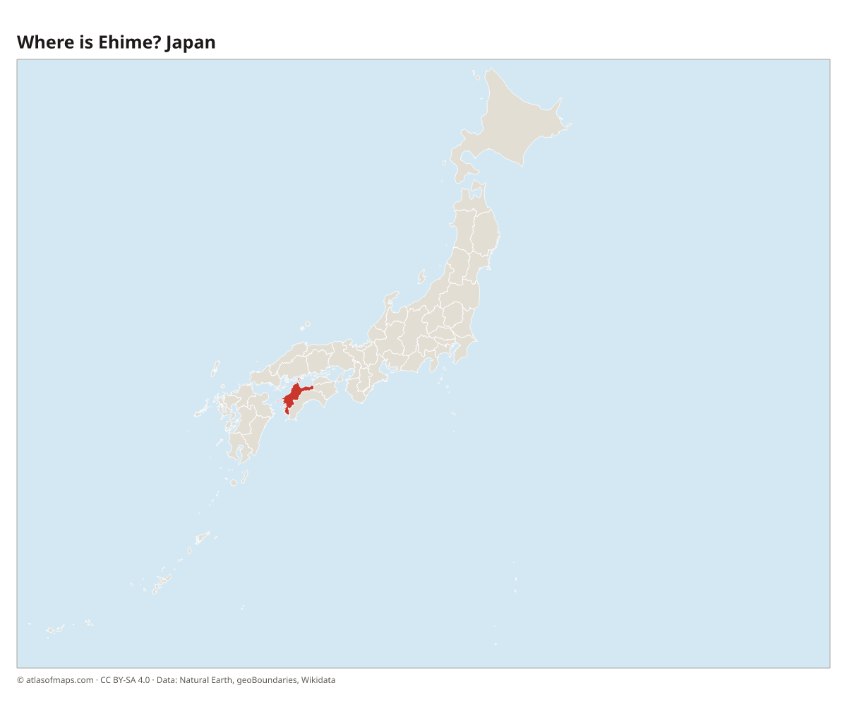Location of Ehime in Japan