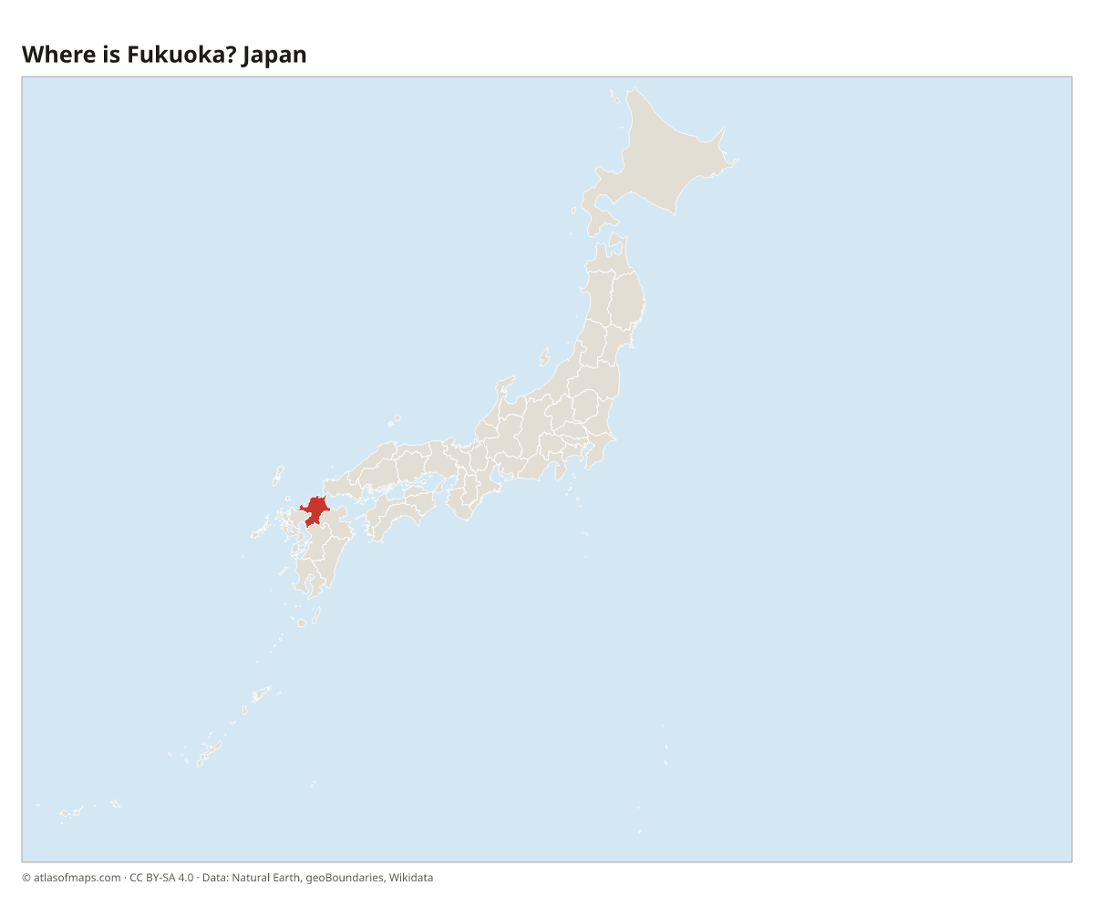 Location of Fukuoka in Japan