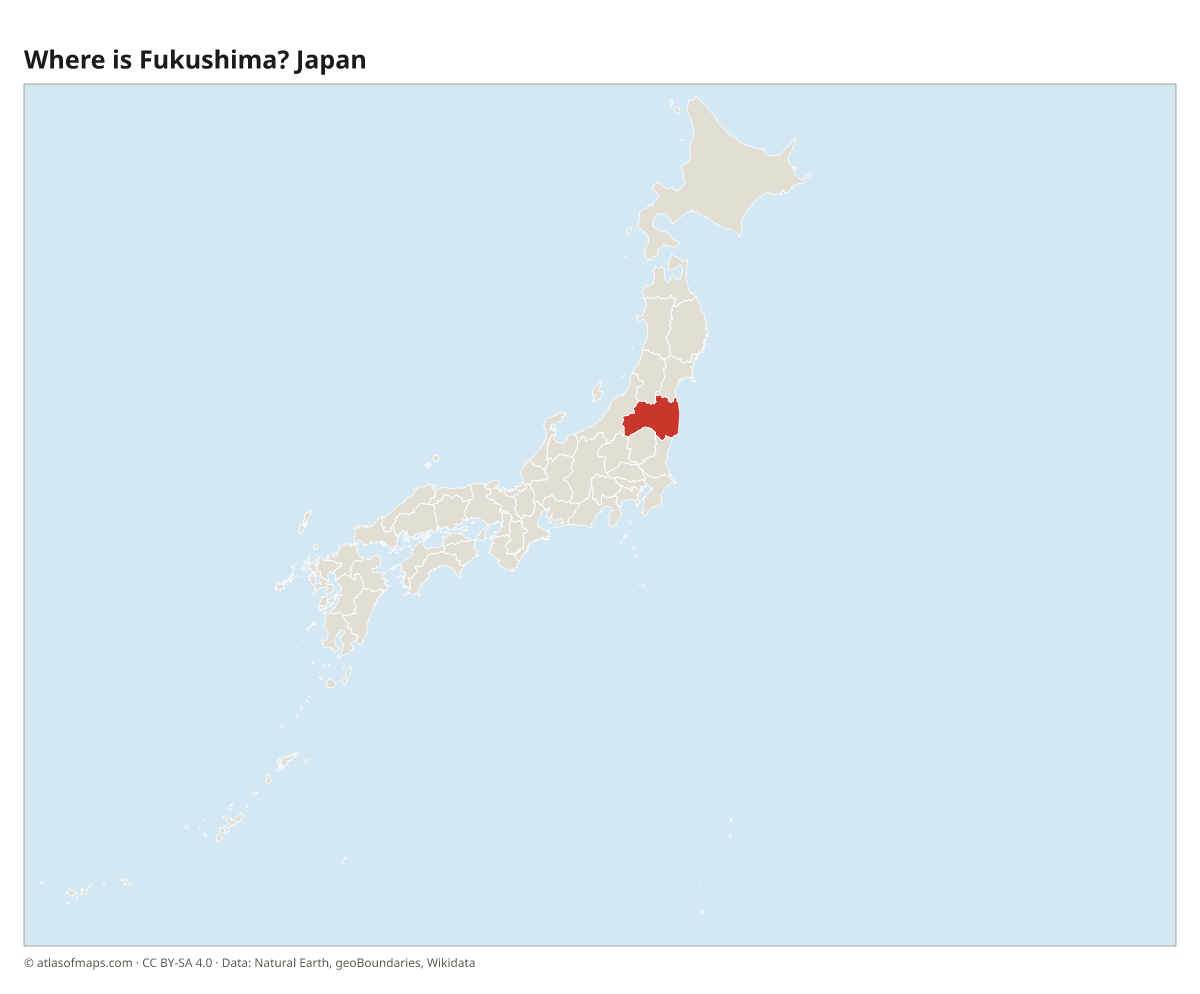 Location of Fukushima in Japan