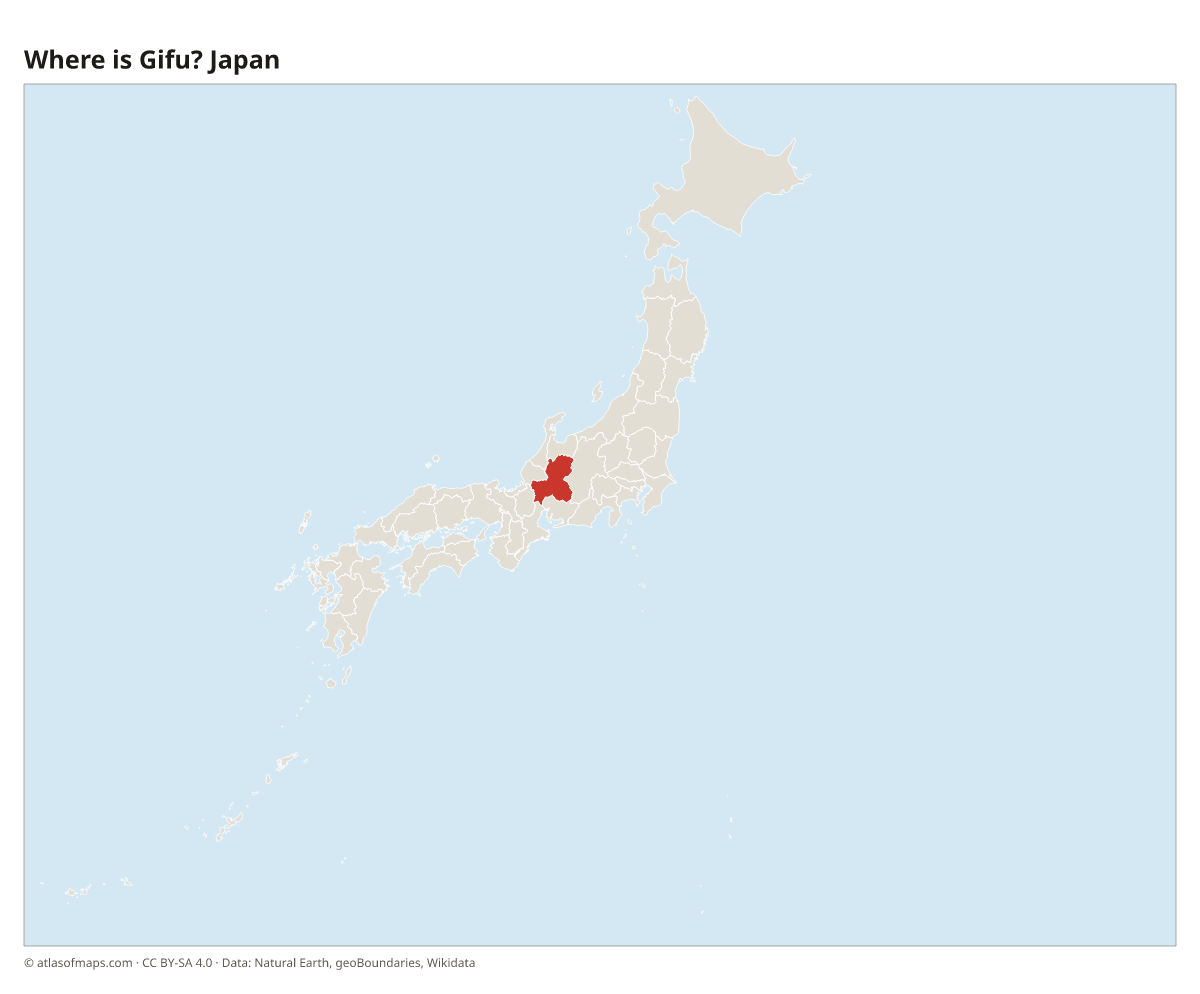 Location of Gifu in Japan