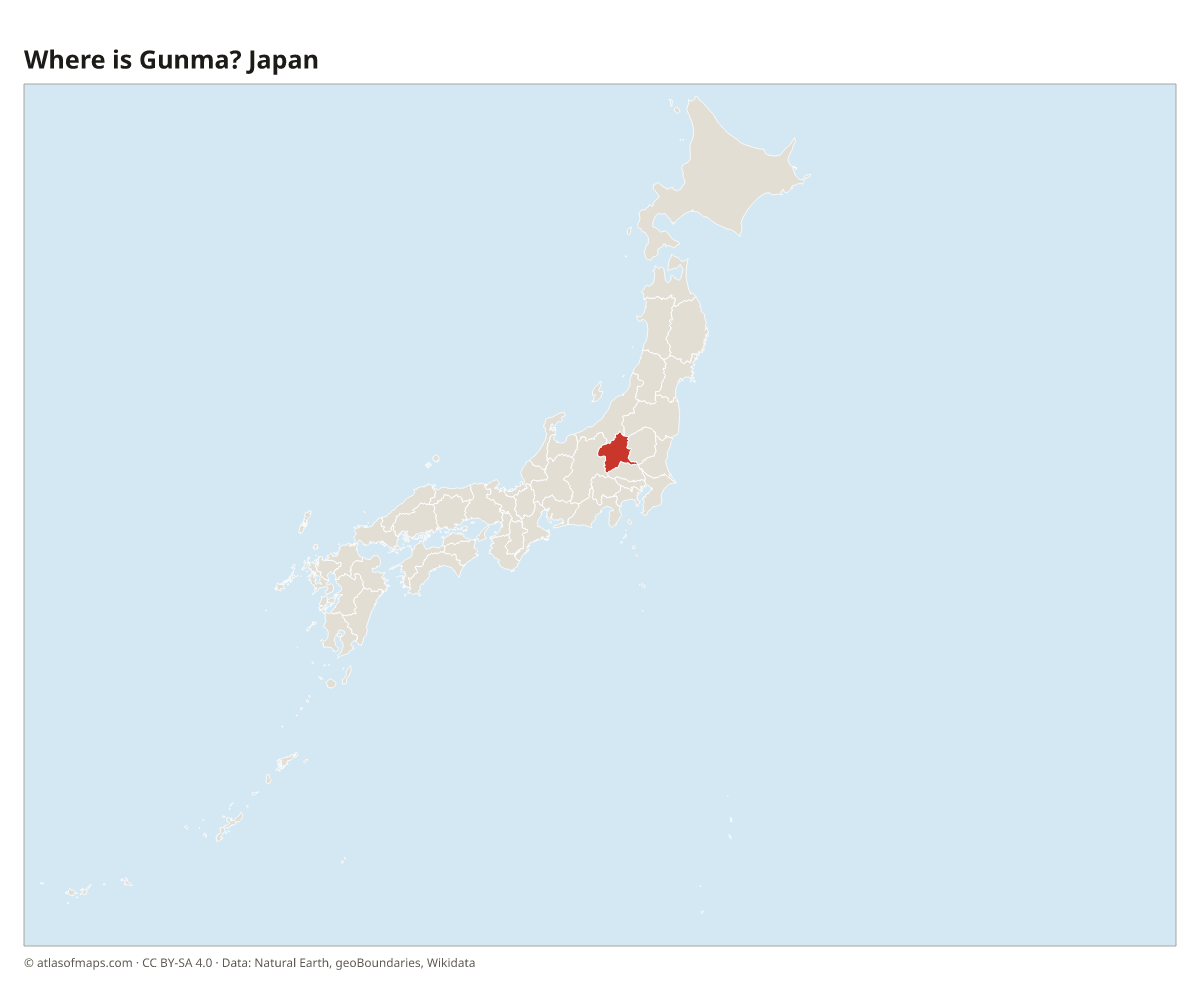 Location of Gunma in Japan