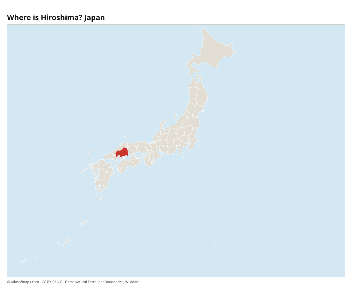 Location of Hiroshima in Japan