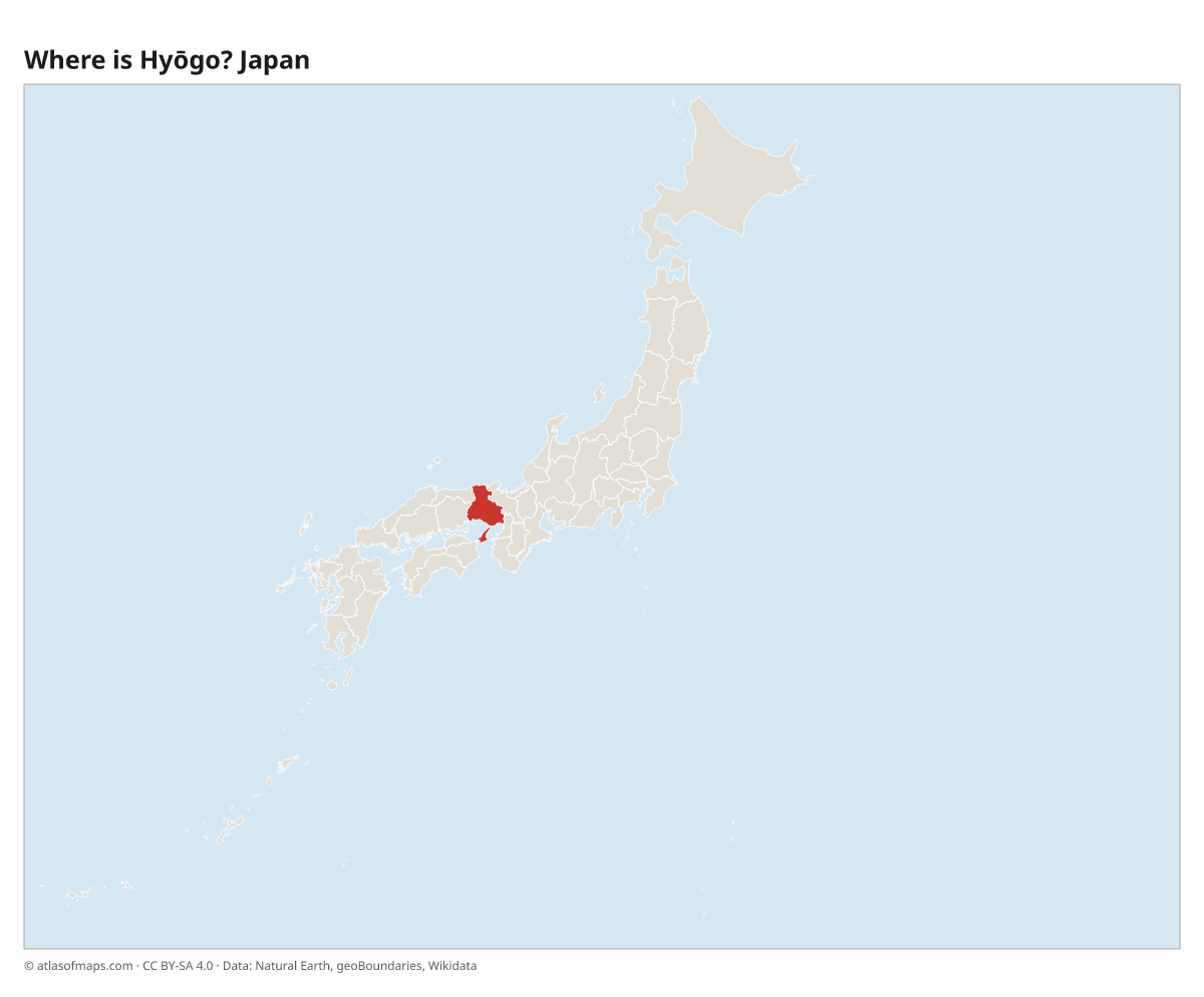 Location of Hyōgo in Japan