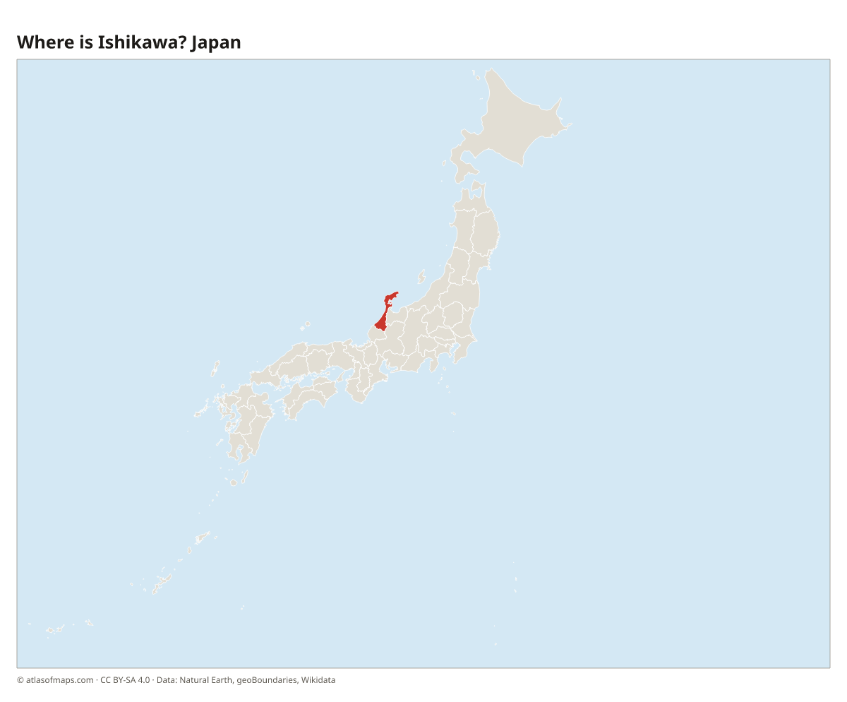 Location of Ishikawa in Japan