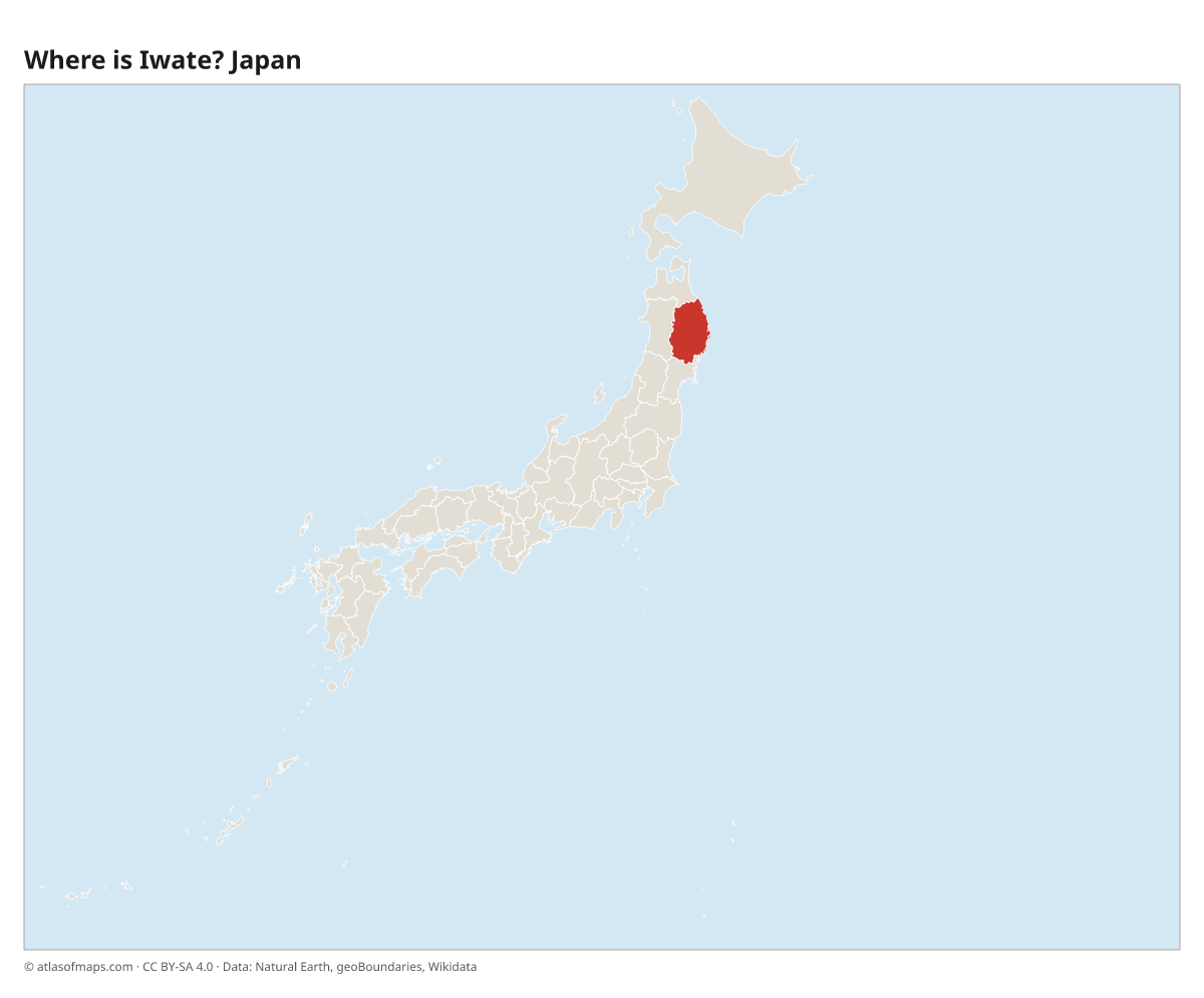 Location of Iwate in Japan