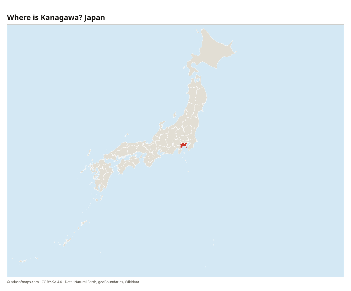 Location of Kanagawa in Japan