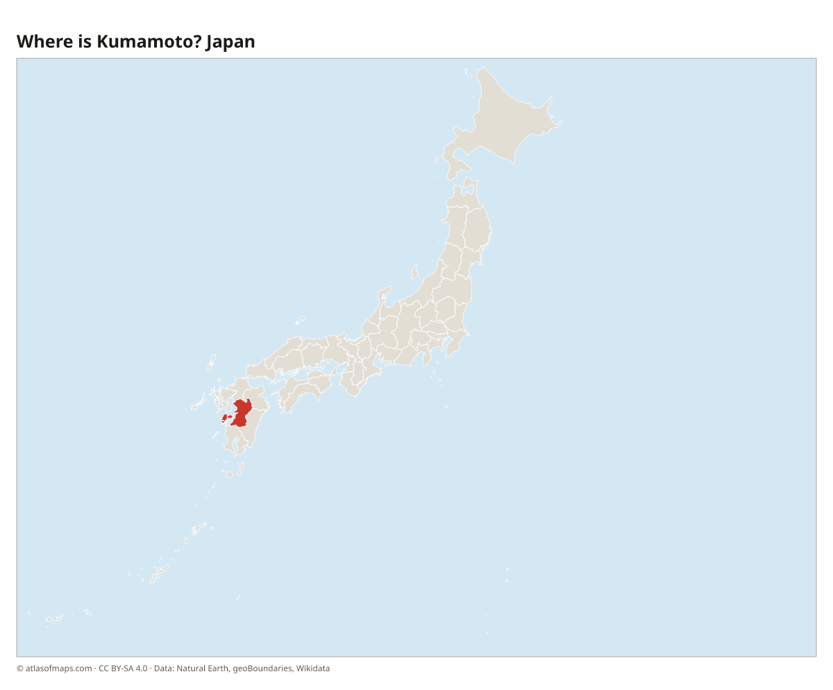 Location of Kumamoto in Japan