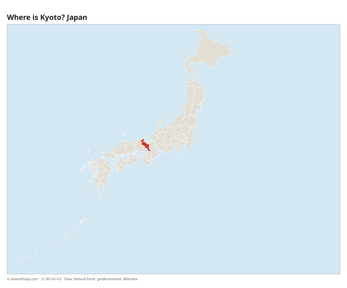 Location of Kyoto in Japan