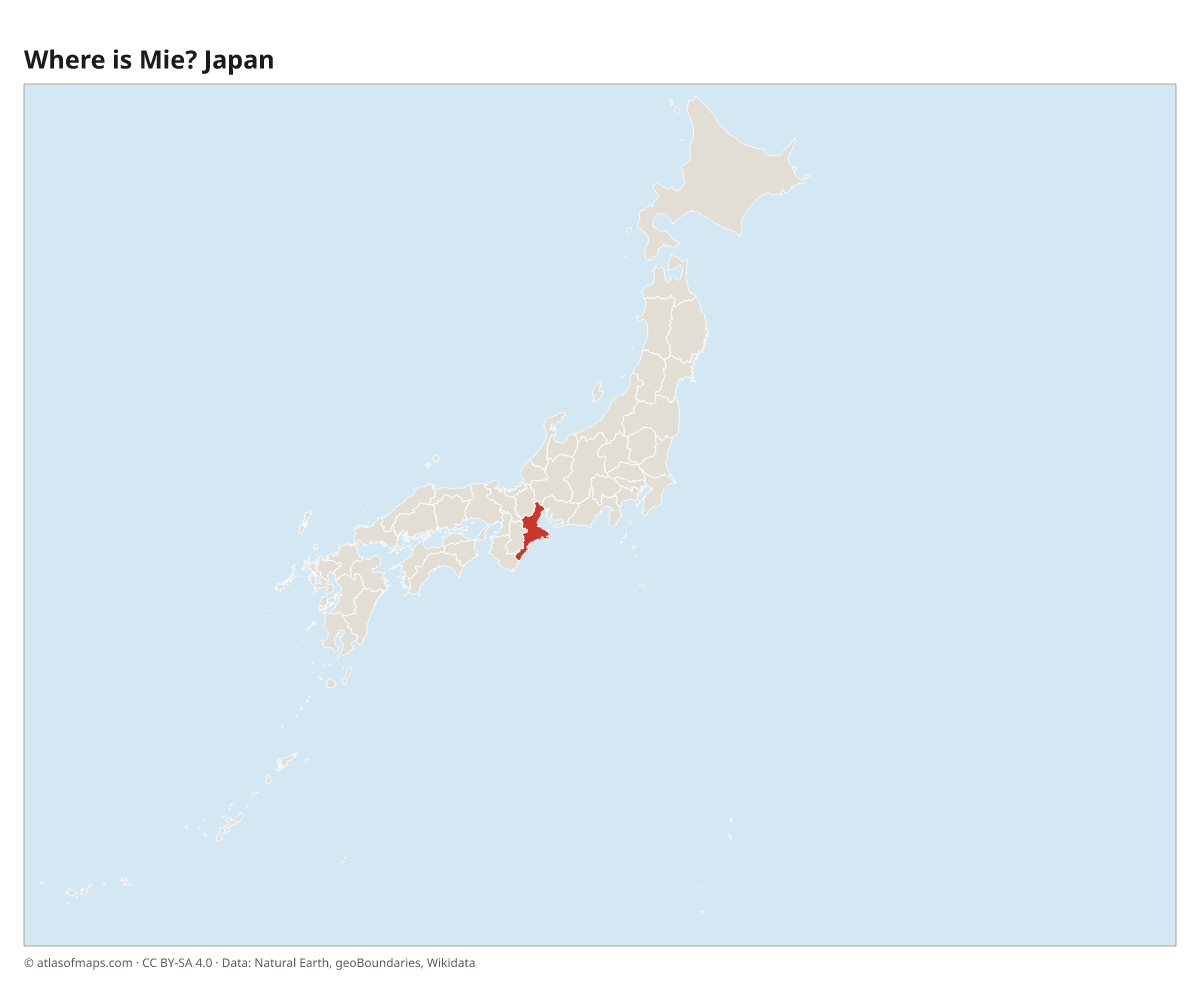 Location of Mie in Japan