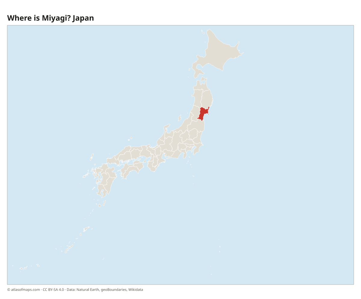 Location of Miyagi in Japan