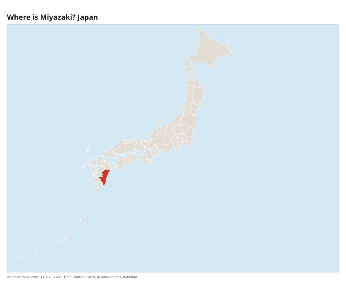 Location of Miyazaki in Japan