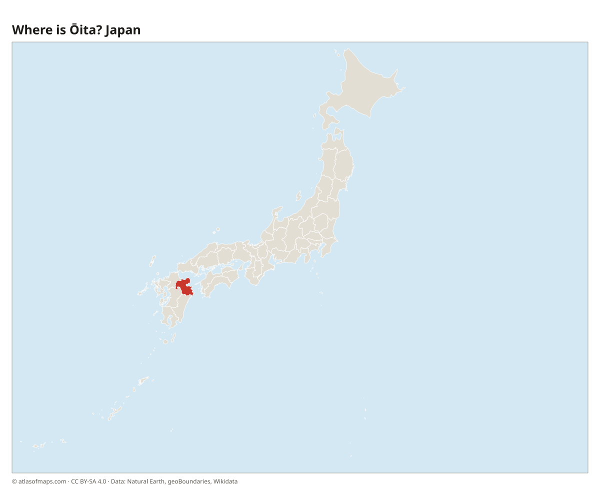 Location of Ōita in Japan