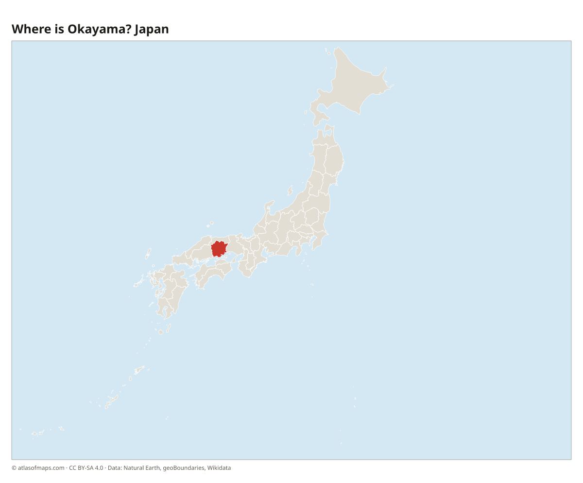 Location of Okayama in Japan