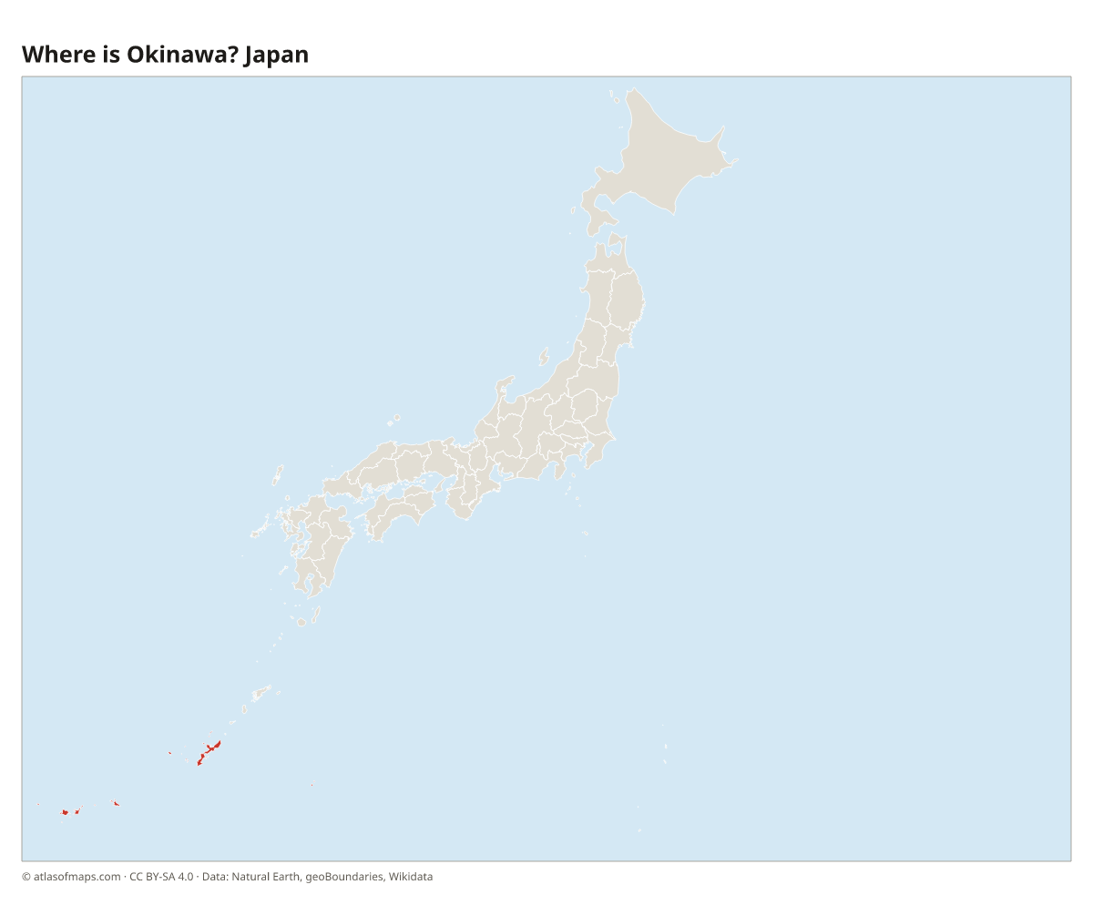 Location of Okinawa in Japan