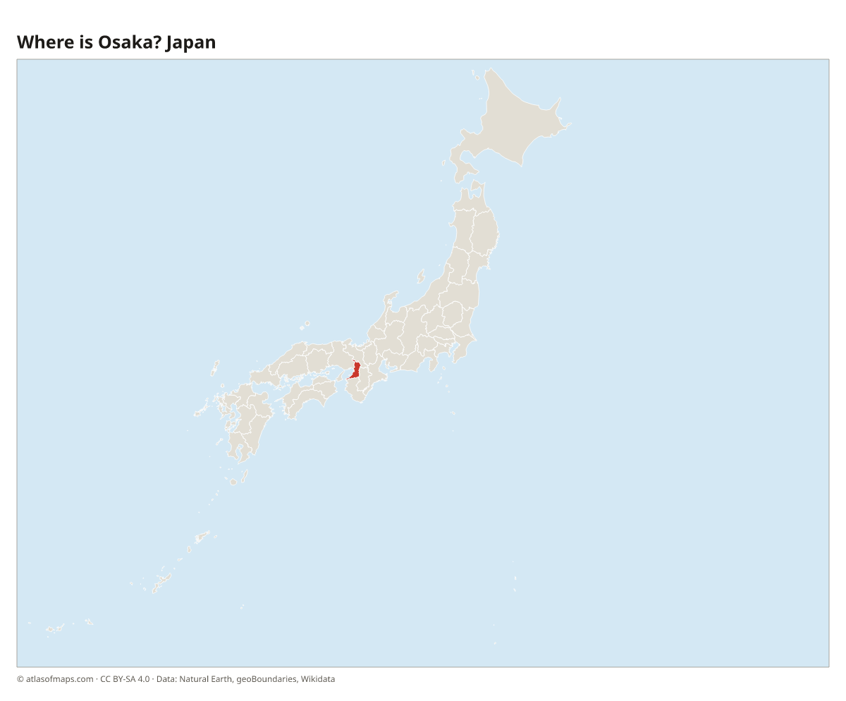 Location of Osaka in Japan