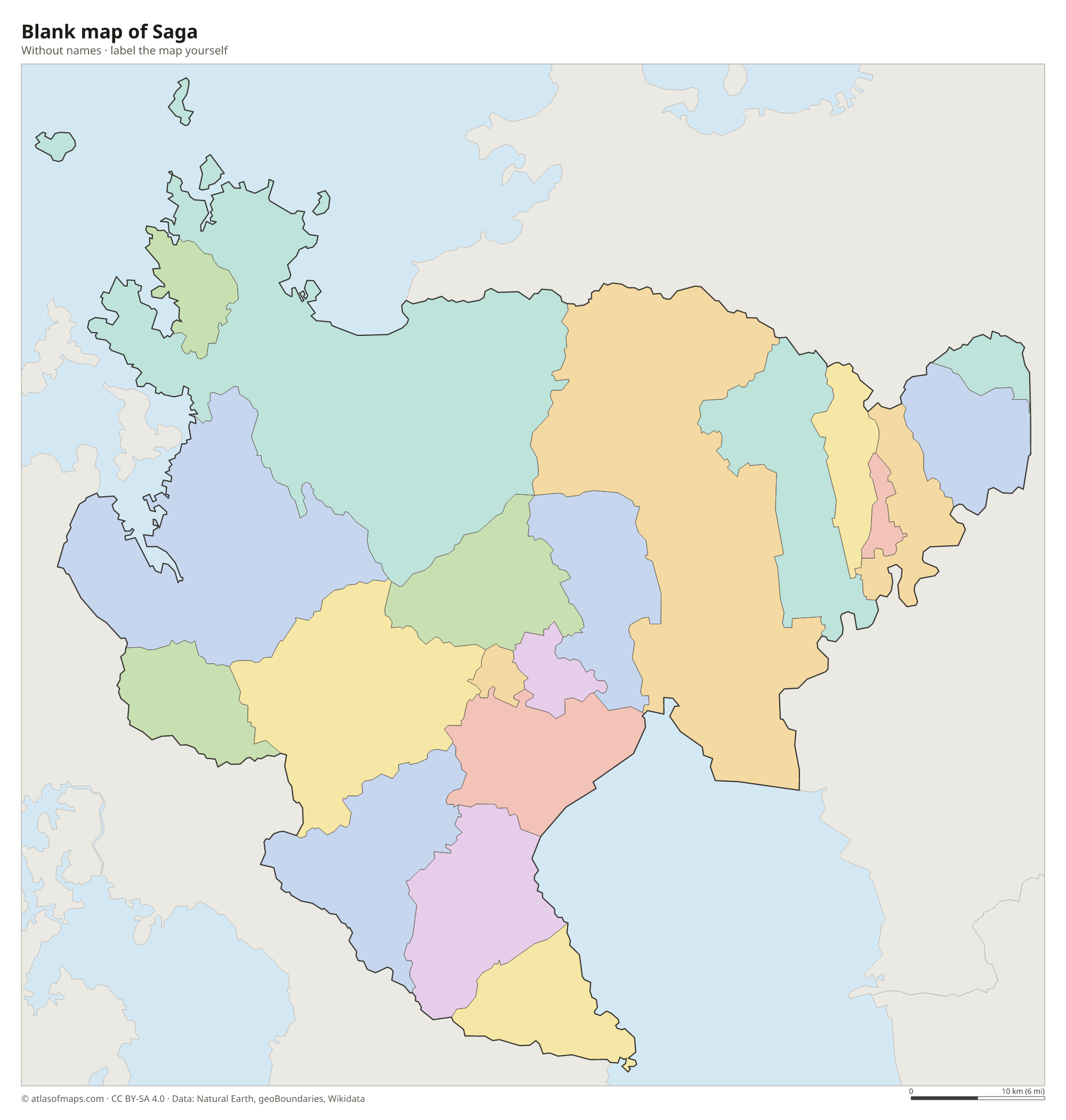 Blank map of Saga without names
