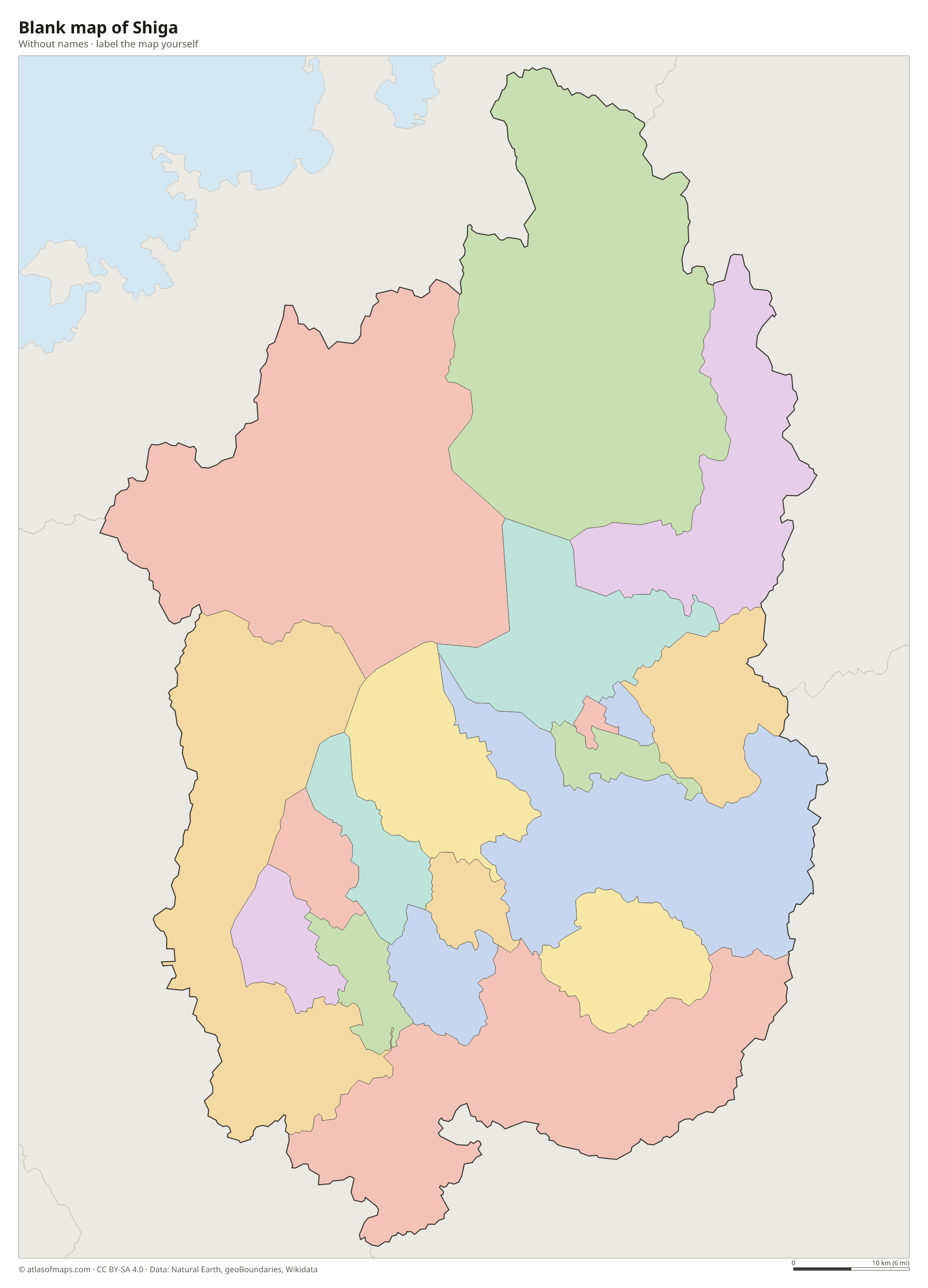 Blank map of Shiga without names