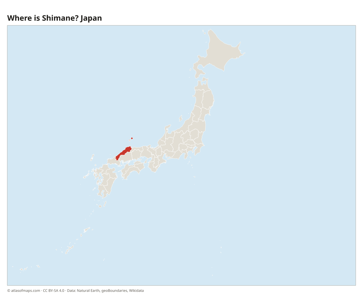 Location of Shimane in Japan
