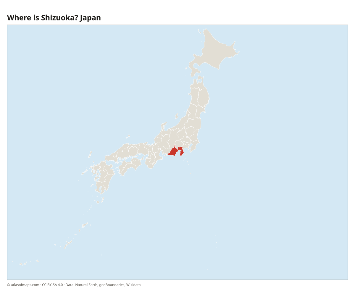 Location of Shizuoka in Japan