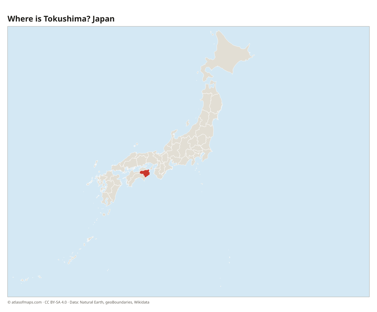 Location of Tokushima in Japan