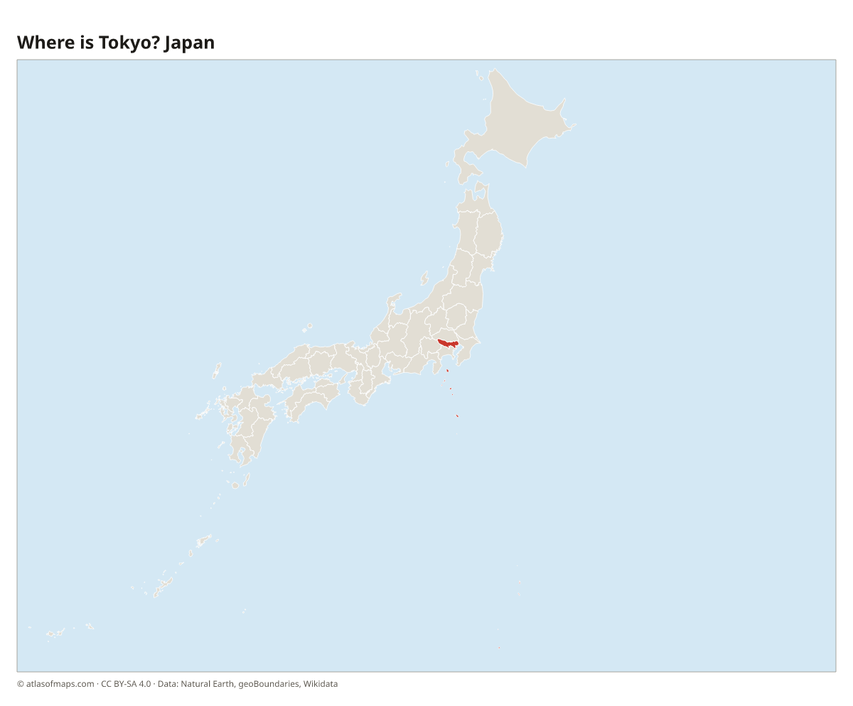 Location of Tokyo in Japan