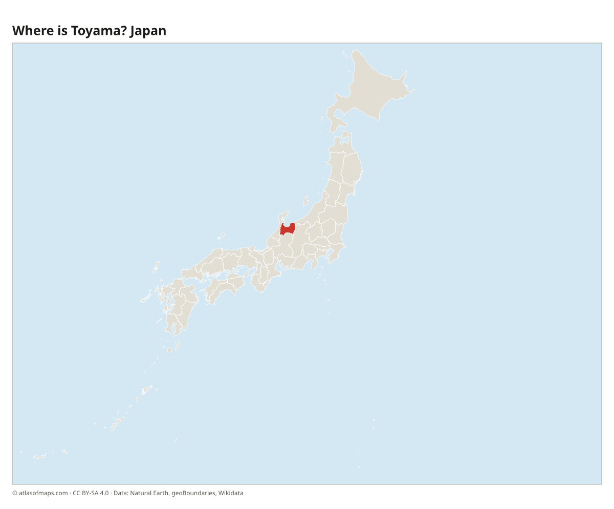 Location of Toyama in Japan