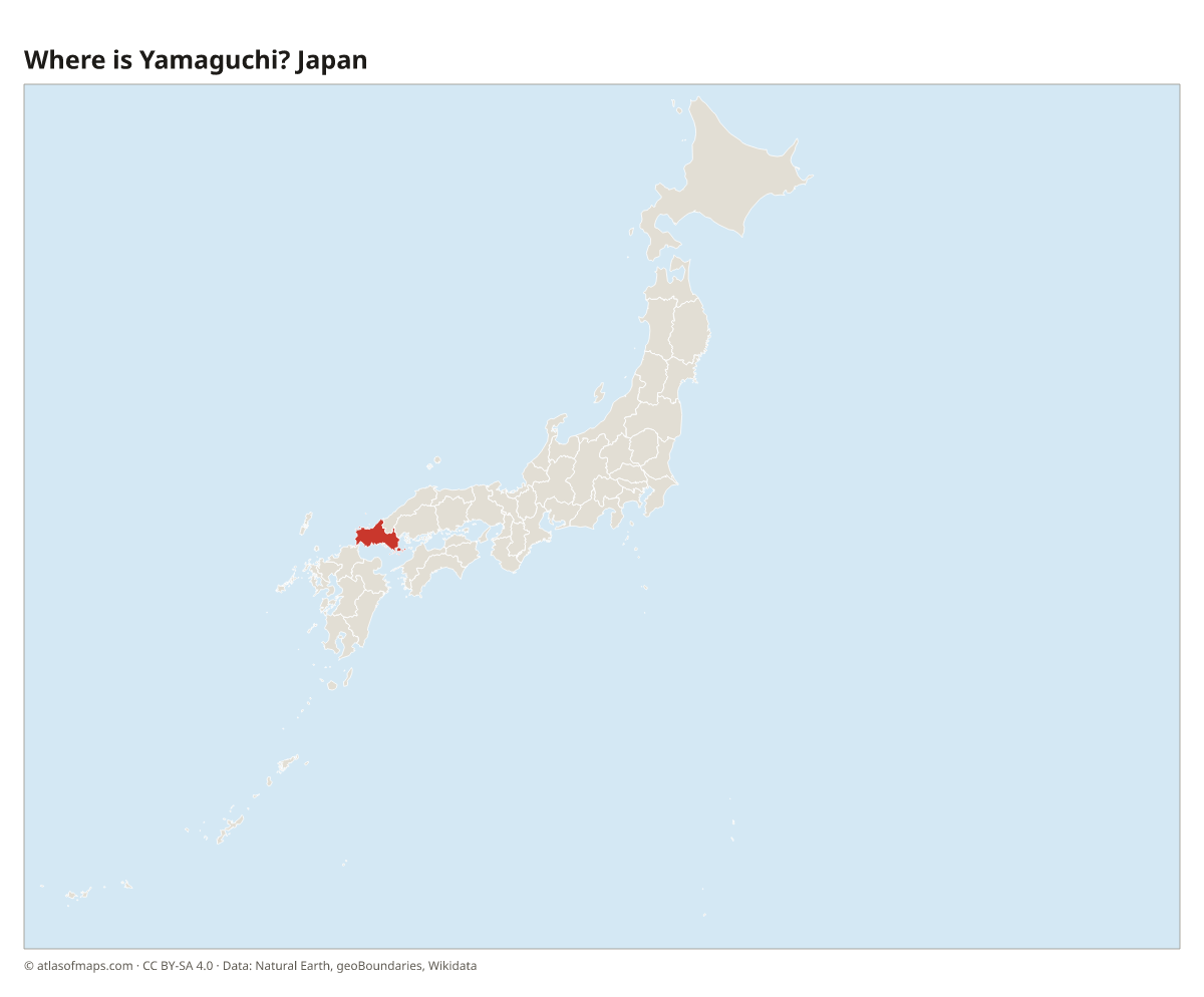 Location of Yamaguchi in Japan